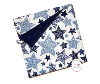 Покривка с две лица EloraVala Christmas, 100% памук, 120/120см, син