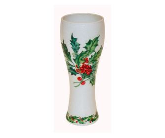 Vaza decorativa handmade Craciun,sticla, 8x23 cm