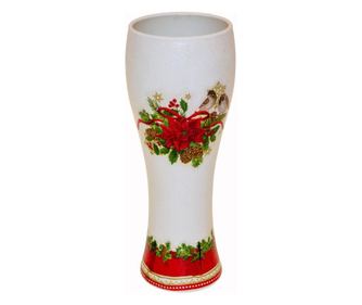 Vaza decorativa handmade Craciun,sticla, 8x23 cm