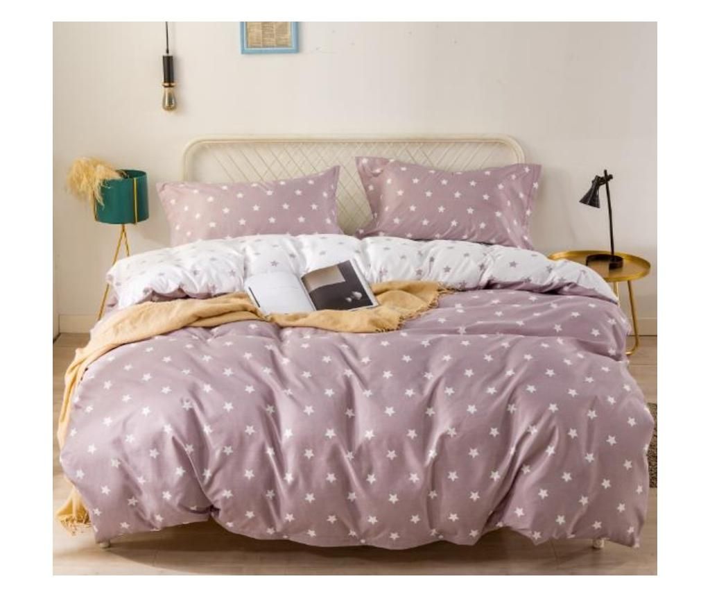 Sendia csillag mintás 3 részes ágyneműhuzat pamut-poliészter 140x200cm mályva