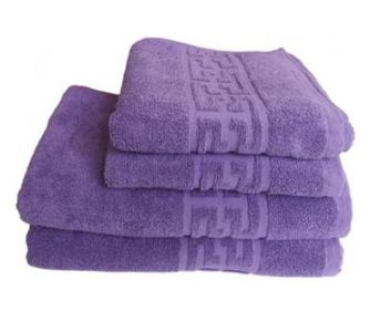 Set 4 prosoape hoteliere premium mov model grecesc