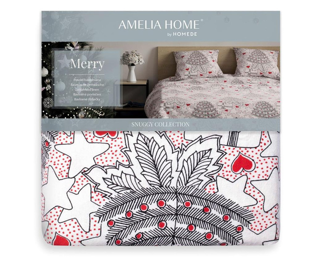 Set de pat Double Ameliahome, Snuggy, flanel din bumbac, multicolor