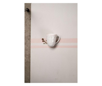 Cana Luxe Lodge, ceramica, alb/roz, 10x10x11 cm
