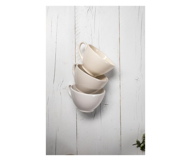 Ceasca Luxe Lodge, ceramica, alb, 15x15x10 cm