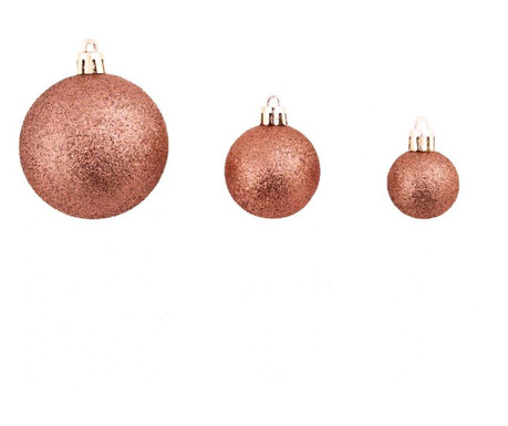 Set ornamente de brad, 112 piese, rose gold 38x13x30,5 cm