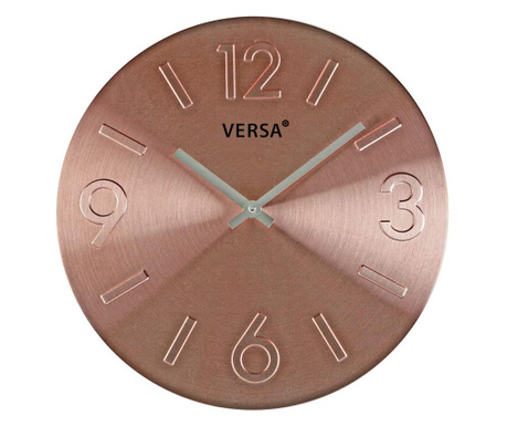 Ceas de perete Versa, aluminiu, 36x36x4 cm, aramiu