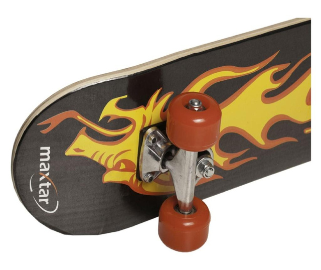 Skateboard Maxtar Dragon 56x15 cm 0.138 kg incepatori negru/ galben