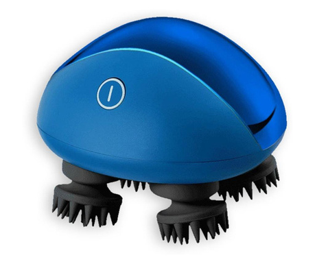 Aparat pentru masajul scalpului cu incarcare USB Breo iscalp mini blue  11x12x8.13 cm