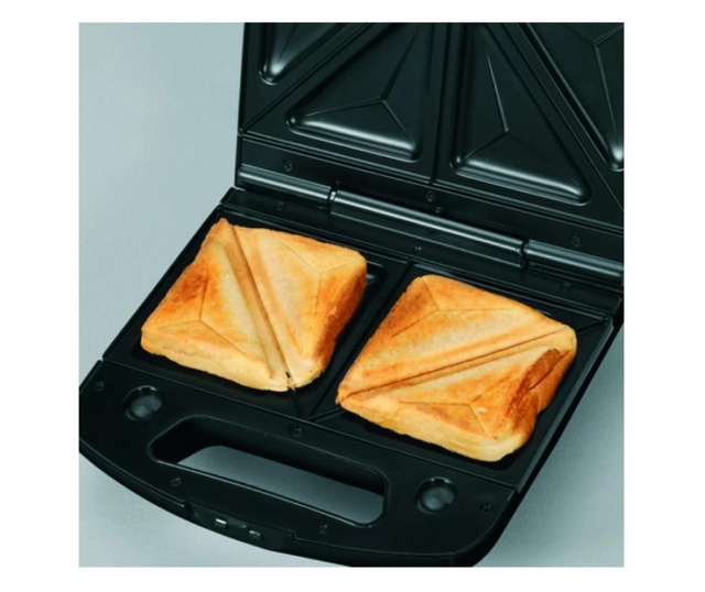 Sandwich maker Studio Casa Tasty SC2127, suprafata antiaderenta, 750 W, protectie de siguranta supraincalzire, Rosu/Argintiu