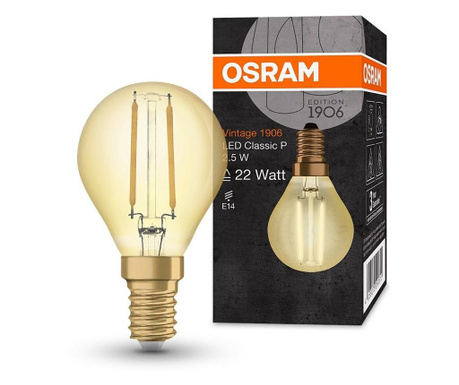 Bec cu LED Osram, E14 Osram, sticla, Led, E14, transparent, 5x5x13 cm