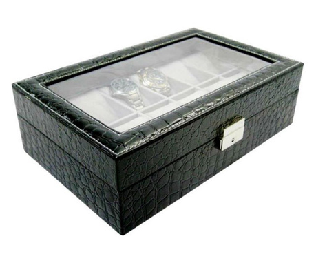 Стилна кутия за съхранение Pufo B216, с 12-часови отделения, Черен