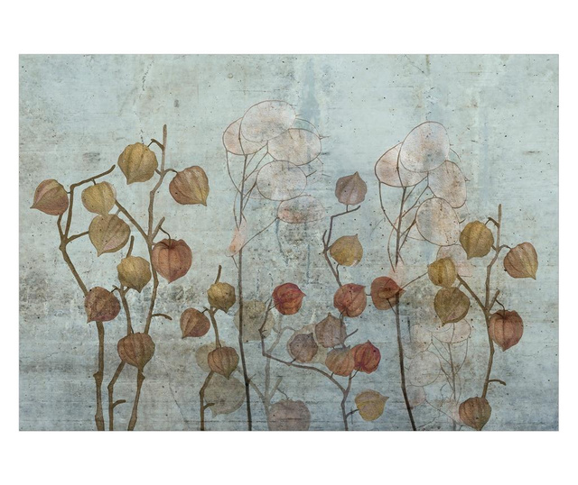 Tapet Artgeist, Painted lunaria, textil netesut, 175x250 cm, gri/maro