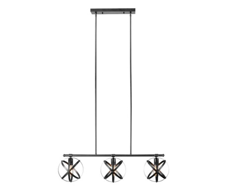 Candelabru Cojom Prato 3n 3XE27, neagra, inaltime reglabila, stil modern industrial Cojom, Metal / Lemn, Maro | Negru