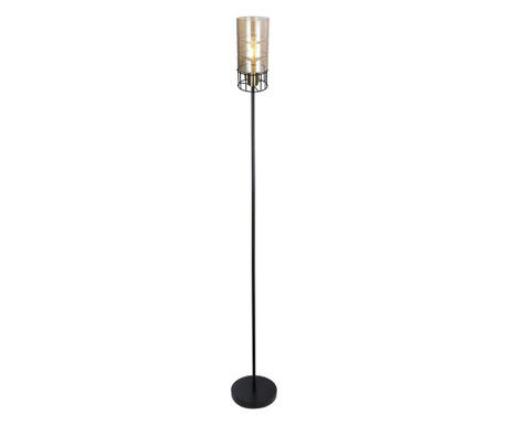 Lampadar Ideal KL107007, 1 x E27, negru / bronz + fumuriu Klausen, Birou|Living, Industrial|Modern
