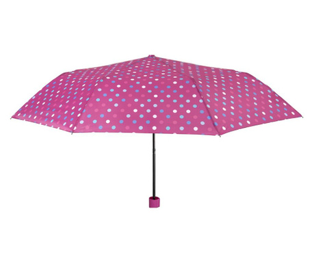 Umbrela dama, MINI manuala, Perletti, fantezie, roz cu buline