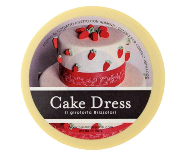 Bandă decorativă Cake Dress pentru torturi și prăjituri, 4.5cm x 15m, model dantelat,  Splendor ciclam