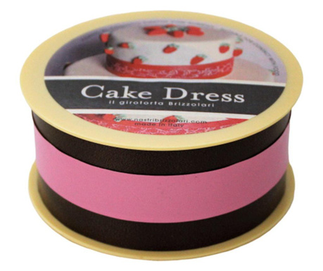 Banda decorativa Cake Dress, pentru torturi si prajituri, 4.5cm x 20m, Stripes Roz