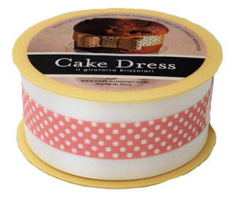 Bandă decorativă Cake Dress, pentru torturi și prăjituri, 4.5cm x 20m, Mini Dots Roz