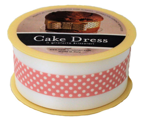 Banda decorativa Cake Dress, pentru torturi si prajituri, 4.5cm x 20m, Mini Dots Roz