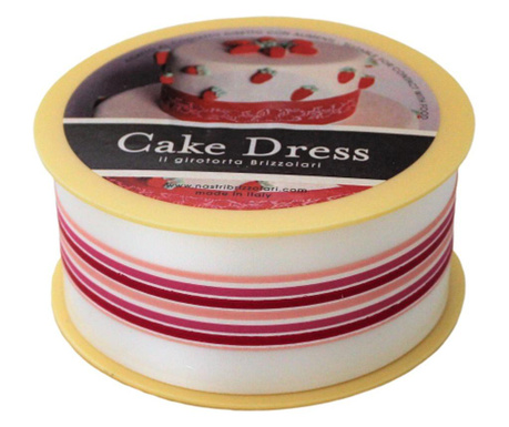 Banda decorativa Cake Dress, pentru torturi si prajituri, 4.5cm x 20m, Mini Stripes Roz