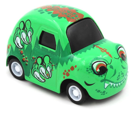 Mașinuță cu sistem pull-back dinozaur verde
