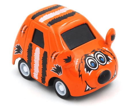 Mașinuță cu sistem pull-back tigru portocaliu