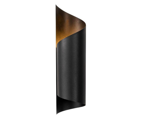Aplica de perete Noor, Sivani One Black Round, metal, max. 100 W, E27, negru, 10x10x35 cm
