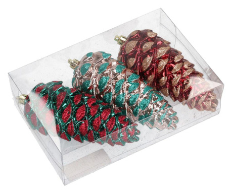 Set 3 globuri decorative Vacchetti, plastic, multicolor