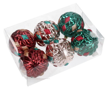 Set 6 globuri decorative Vacchetti, plastic, multicolor