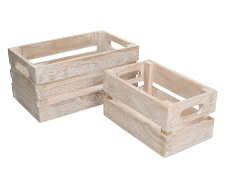 Set 2 cutii pentru depozitare Vacchetti, lemn