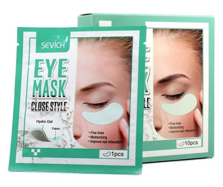 Хидратираща маска за очи, против бръчки, Close Style, хидрогел, хиалуронова киселина, 10 бр., SEVICH