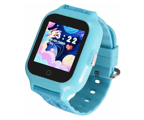 Ceas Smartwatch TND Wear Apollo, pentru copii, 4G, GPS, WIFI, SOS, foto, video, telefon, rezistent la apa, touchscreen, albastru