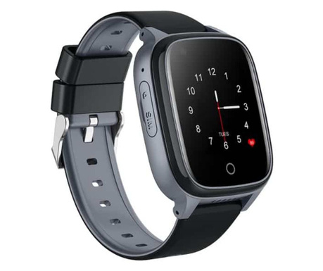 Ceas Smartwatch 4G pentru parinti si bunici, TND Wear MyFamily, SOS, GPS, foto, apel video, telefon, negru