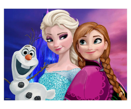 Tablou canvas Elsa, Anna si Olaf, 45 x 30 cm