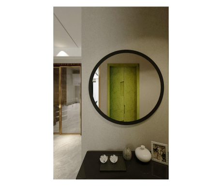 Oglinda de perete Gauge Concept, Wendy, sticla, 46x46 cm, argintiu/negru