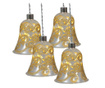 Set 4 decoratiuni pentru bradul de Craciun cu LED Näve, sticla, 11x11x13 cm, auriu