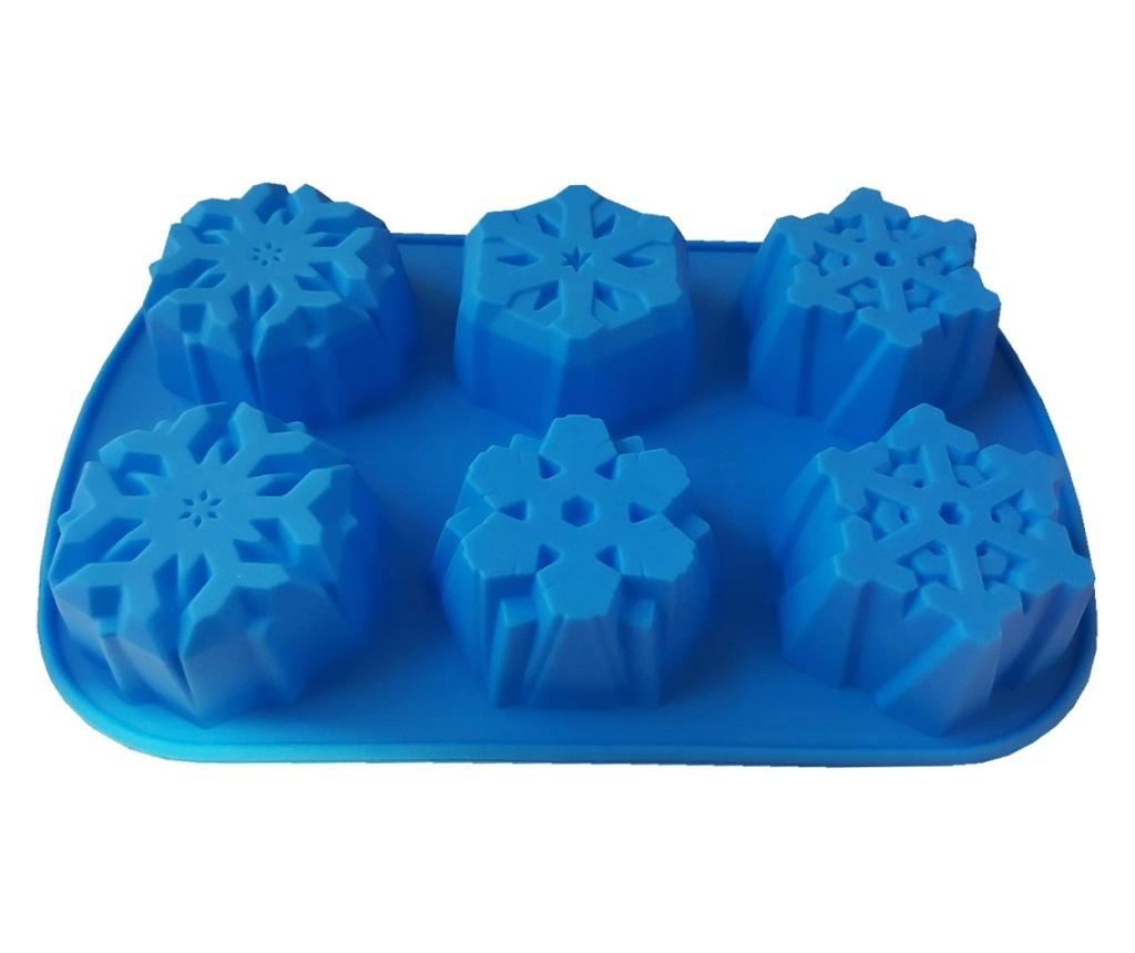 Forma silicon pentru prajituri, 6 cavitati, Fulgi de zapada, 154COF - 2
