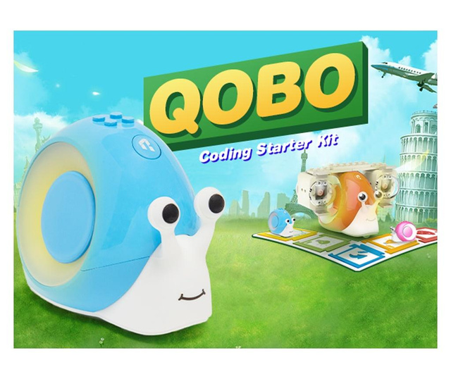 Robobloq Qobo - robot educational programabil STEM - Albastru