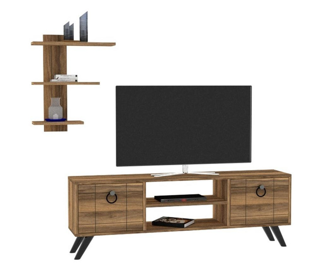 Set mobilier living 2 piese Gauge Concept, Elit, PAL, maro nuc