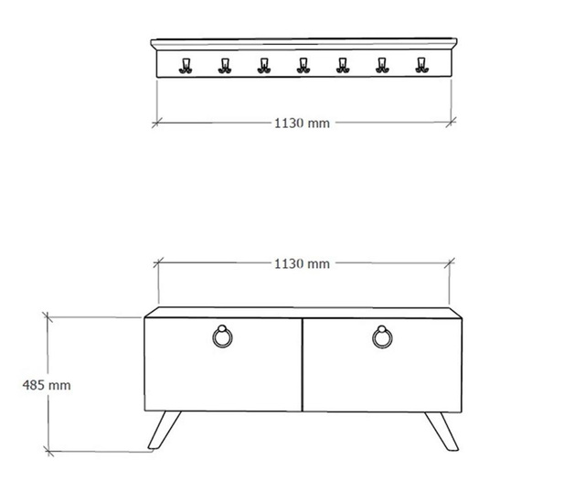 Set de 2 piese de mobilier pentru hol Gauge Concept, Holl, PAL, maro nuc