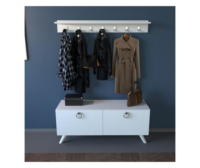 Set de 2 piese de mobilier pentru hol Gauge Concept, Holl, PAL, alb