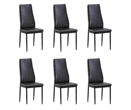 Set 6 scaune sufragerie Sani K261, Negru