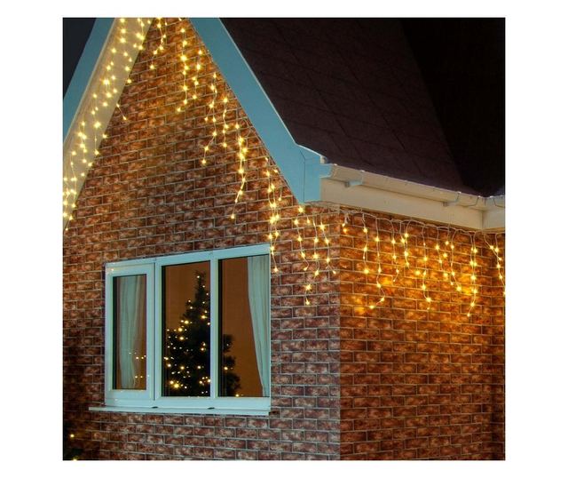 Instalatie de Craciun Premium Flippy® Tip Franjuri cu Flash 8 m 252 LED-uri Alb Cald 2096WW Interconectabila