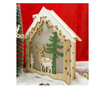 Decoratiune luminoasa, model de  Casa cu Reni, maro, lungime: 18 cm, latime: 5 cm, inaltime: 21 cm, lemn, interior/exterior