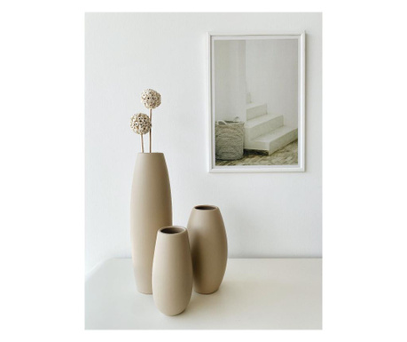 Vaza Oyo Concept, Roll, ceramica, 11x11x38 cm, bej