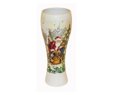 Vaza decorativa handmade Craciun,sticla, 8x23 cm