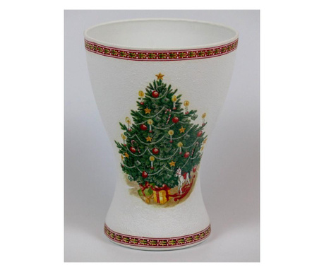 Vaza decorativa handmade Craciun,sticla,14x20 cm
