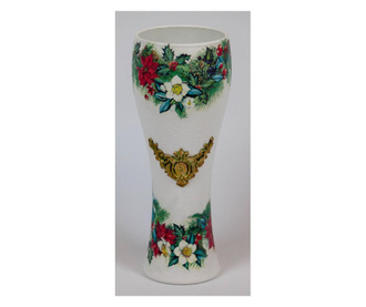 Vaza decorativa handmade Craciun,sticla, 8x23 cm