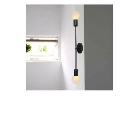 Aplica de perete Squid Lighting, Gezegen, aluminiu, incandescent LED, max. 40 W, E27, negru, 20x15x20 cm