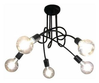 Lustra cu 5 pendule E27, 34 cm Negru